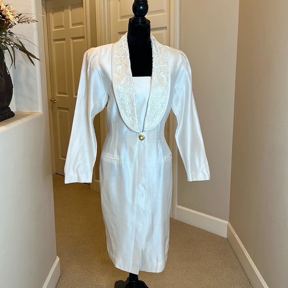 Rare! Vintage Leslie‎ Fay Pearlescent Dress Size 14
